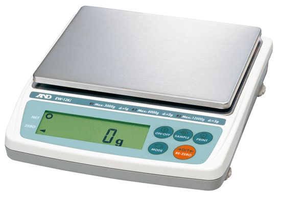 Весы лабораторные A&D EW-12Ki (НГВ 3000/6000/12000 г, д. 1/2/5 г, платформа 133x170 мм)