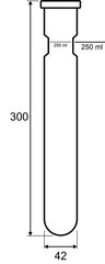 Пробірка для розкладання GERHARDT KTG/E, об'єм 250/300 мл, зі звуженням, L 300 мм x D 42 мм 12-0306 фото
